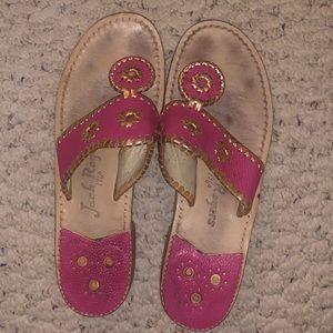 {Jack Rogers} Pink & Gold Real Leather Sandals